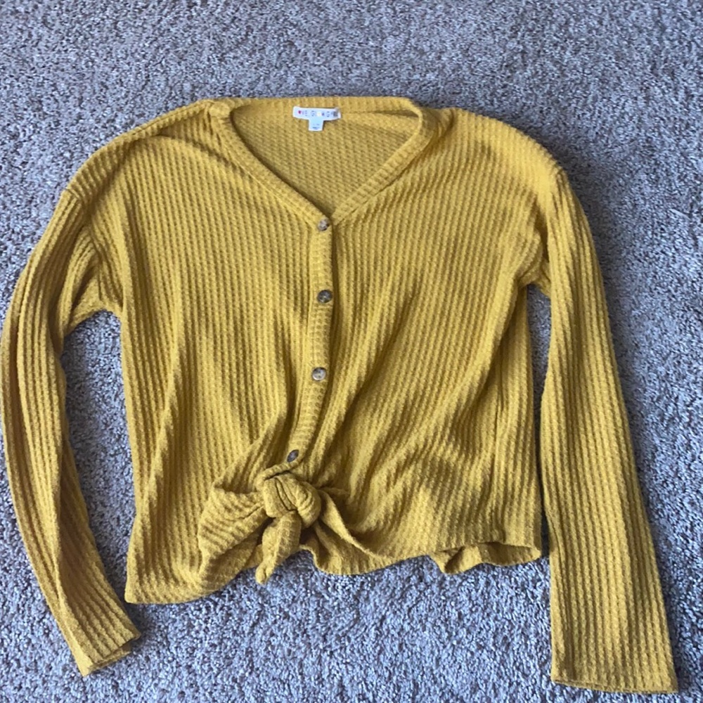 Yellow ribbed long sleeve